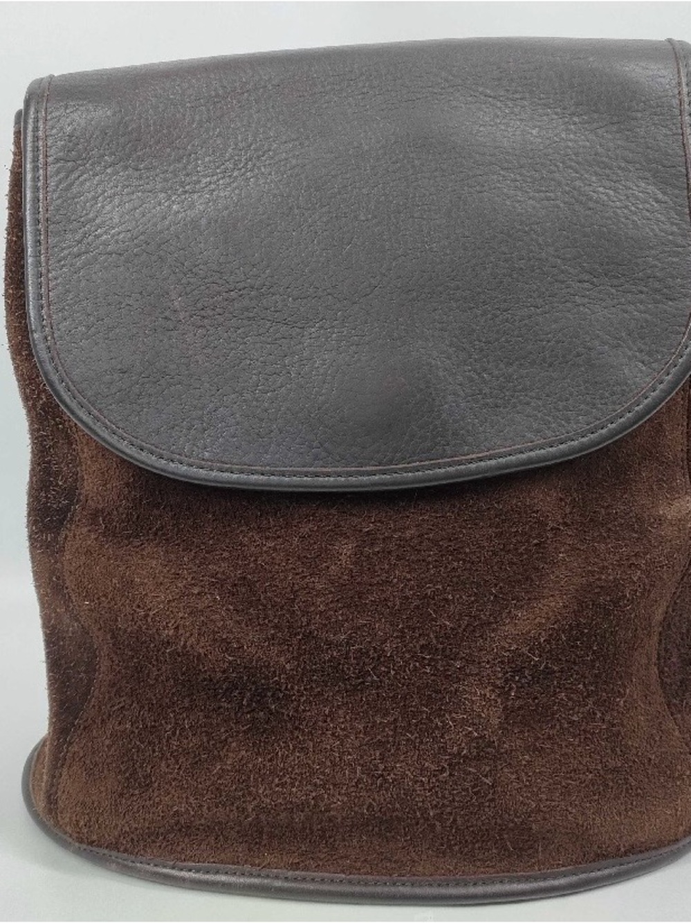 Mens Brown Suede and Leather Backpack - Classic Casual